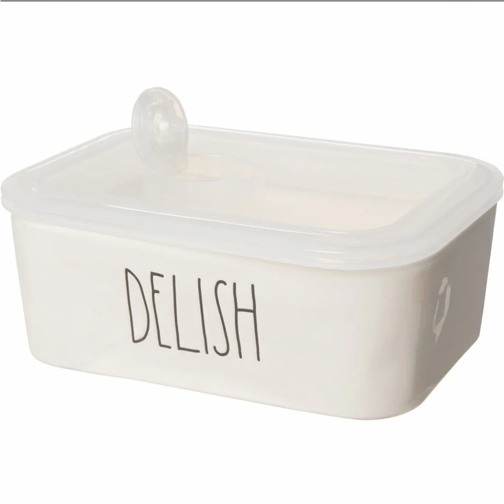 Rae Dunn DELISH ceramic food storage container